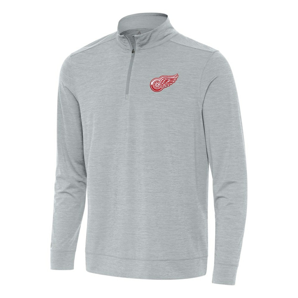 NHL Detroit Red Wings Antigua Bright Quarter-Zip Top - Heather Gray