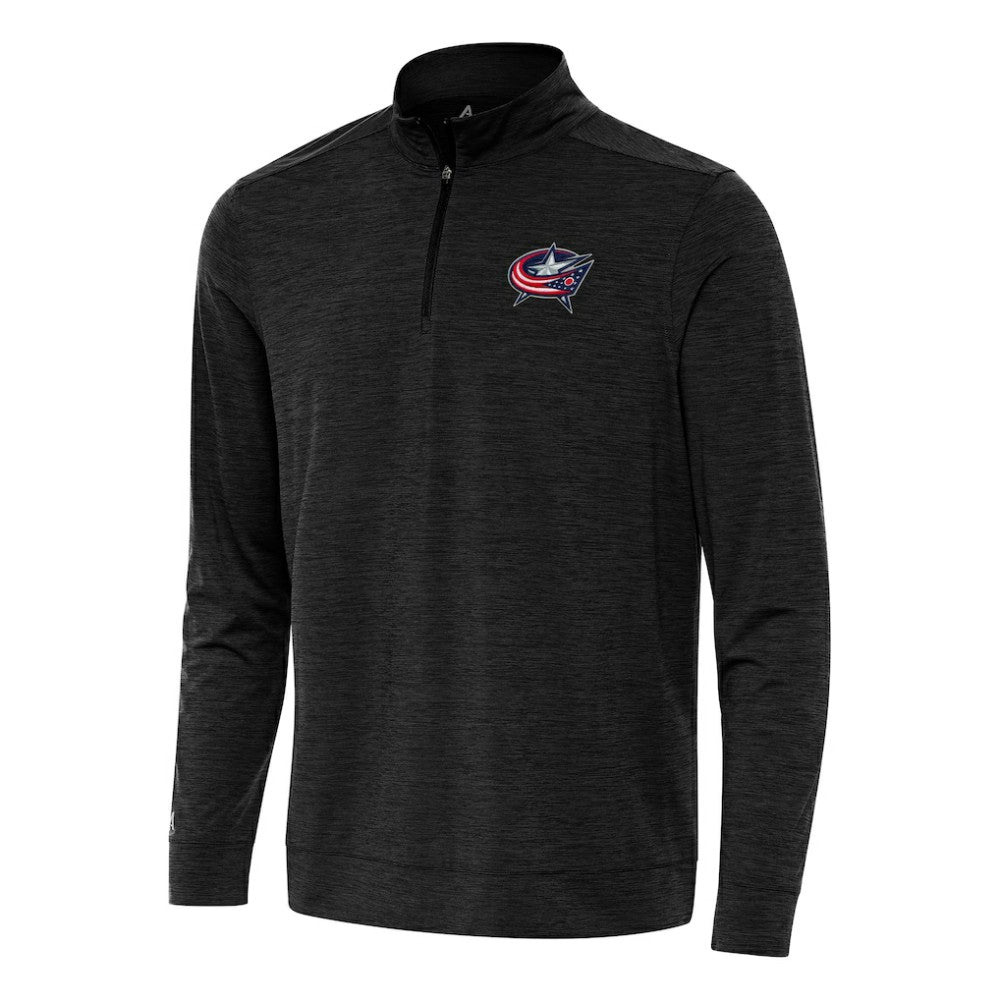 NHL Columbus Blue Jackets Antigua Bright Quarter-Zip Top - Heather Black