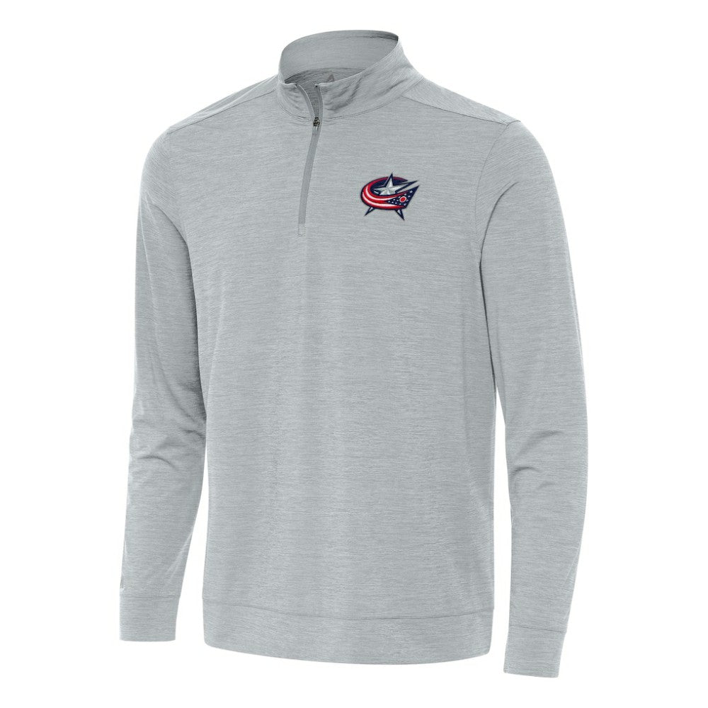 NHL Columbus Blue Jackets Antigua Bright Quarter-Zip Top - Heather Gray