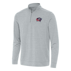 NHL Columbus Blue Jackets Antigua Bright Quarter-Zip Top - Heather Gray