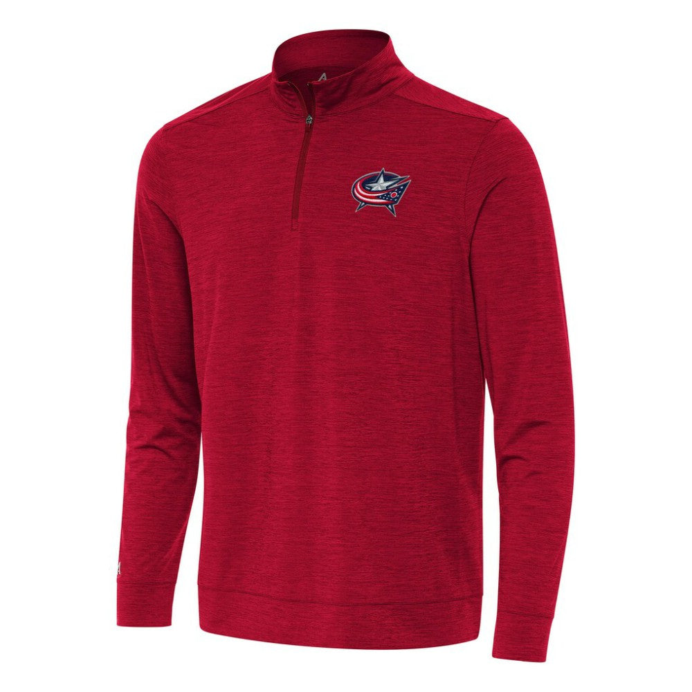 NHL Columbus Blue Jackets Antigua Bright Quarter-Zip Top - Heather Red