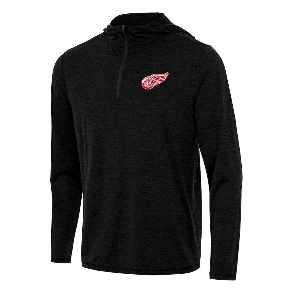 NHL Detroit Red Wings Antigua Tidy Quarter-Zip Hoodie - Heather Black