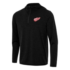 NHL Detroit Red Wings Antigua Tidy Quarter-Zip Hoodie - Heather Black