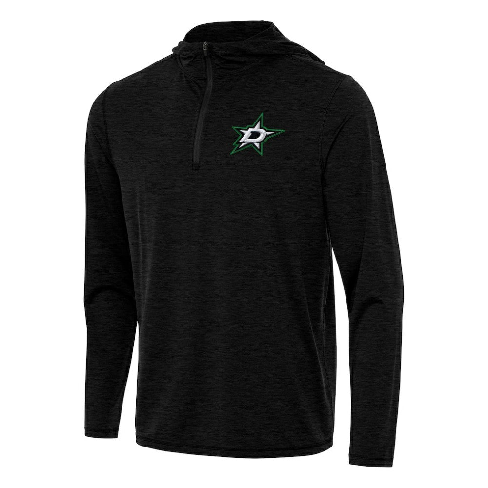 NHL Dallas Stars Antigua Tidy Quarter-Zip Hoodie - Heather Black