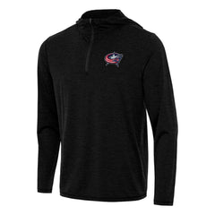 NHL Columbus Blue Jackets Antigua Tidy Quarter-Zip Hoodie - Heather Black