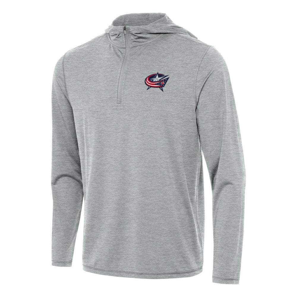 NHL Columbus Blue Jackets Antigua Tidy Quarter-Zip Hoodie - Heather Gray