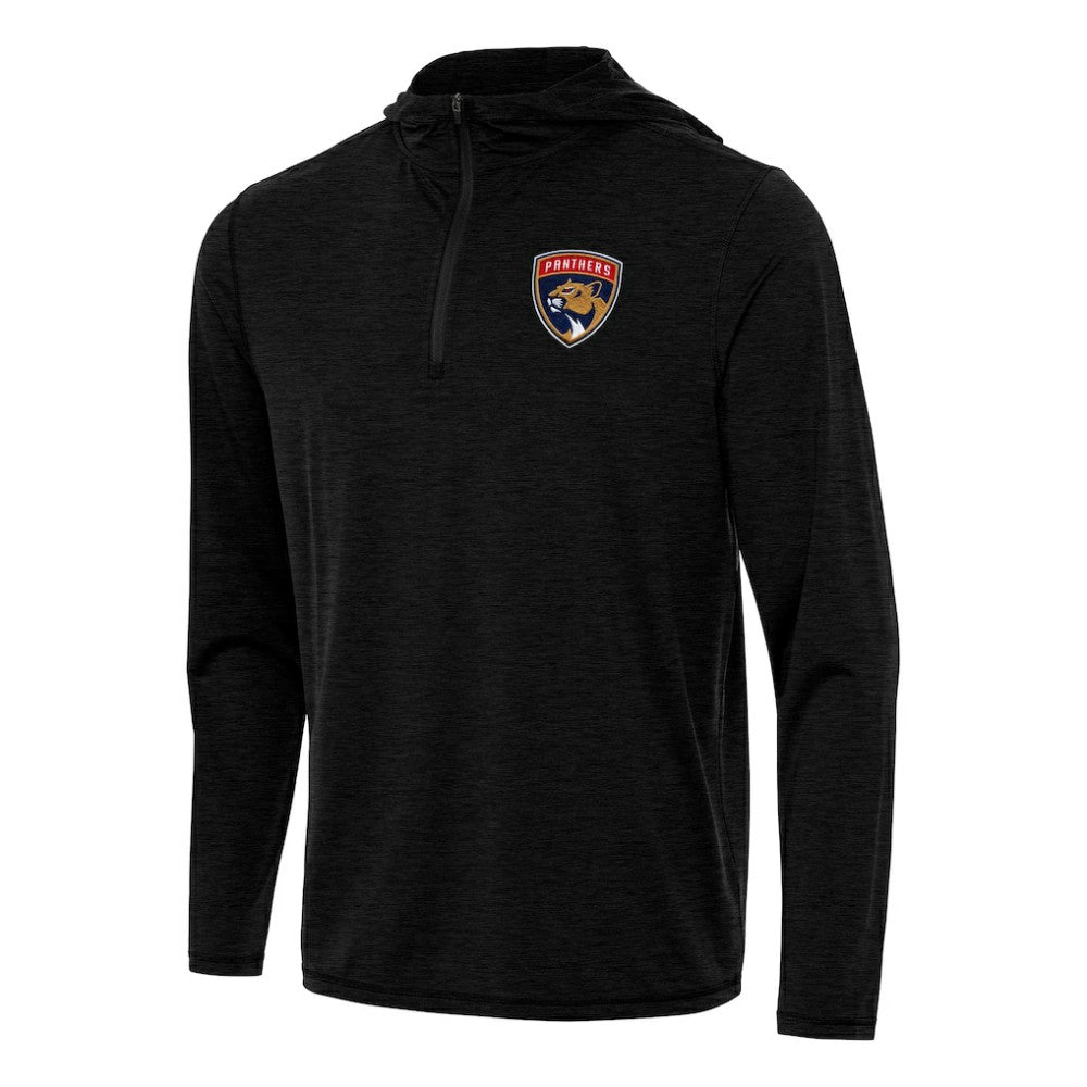 NHL Florida Panthers Antigua Tidy Quarter-Zip Hoodie - Heather Black