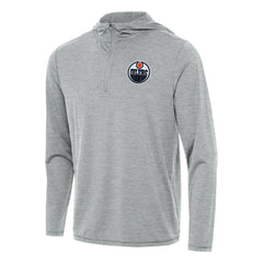 NHL Edmonton Oilers Antigua Tidy Quarter-Zip Hoodie - Heather Gray
