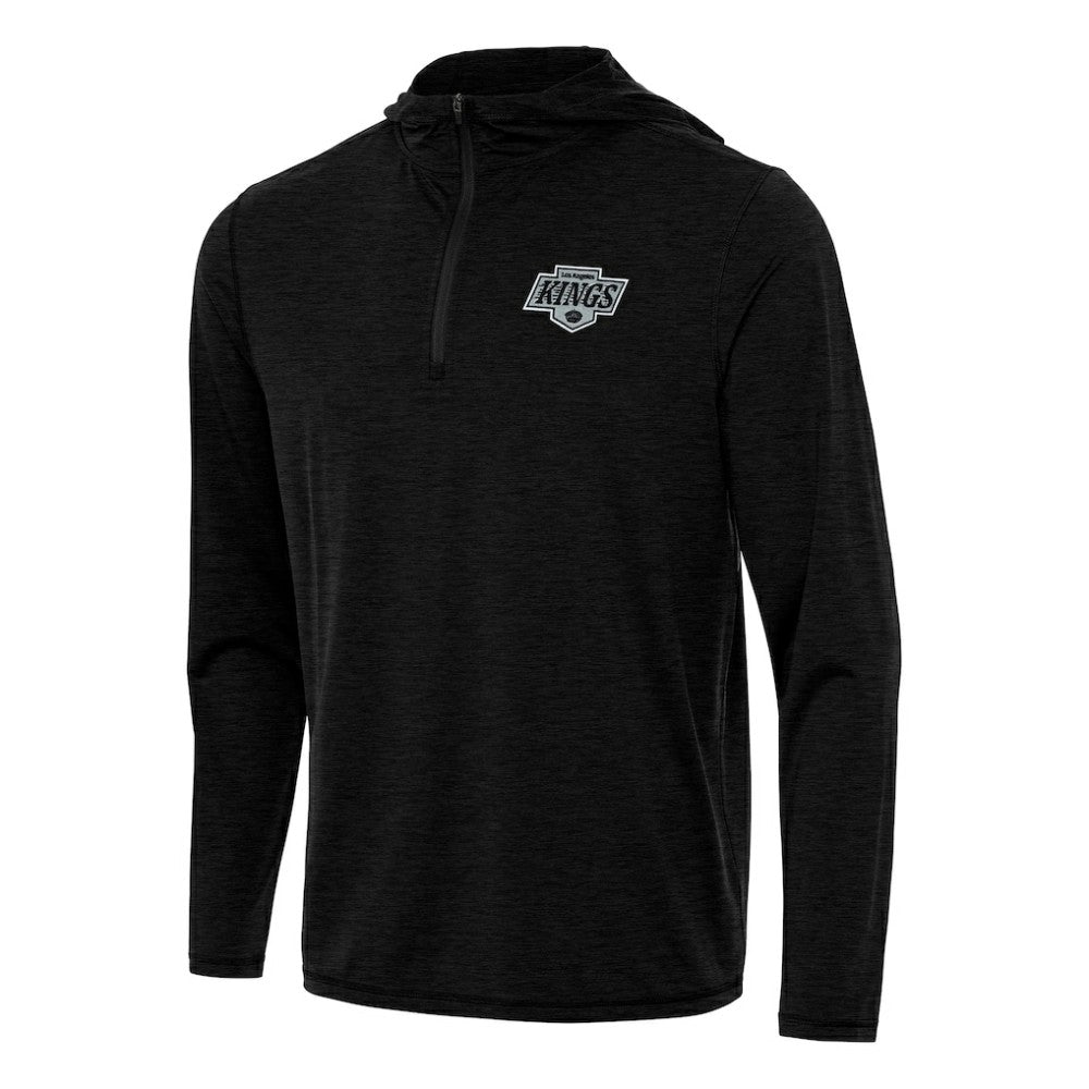 NHL Los Angeles Kings Antigua Tidy Quarter-Zip Hoodie - Heather Black
