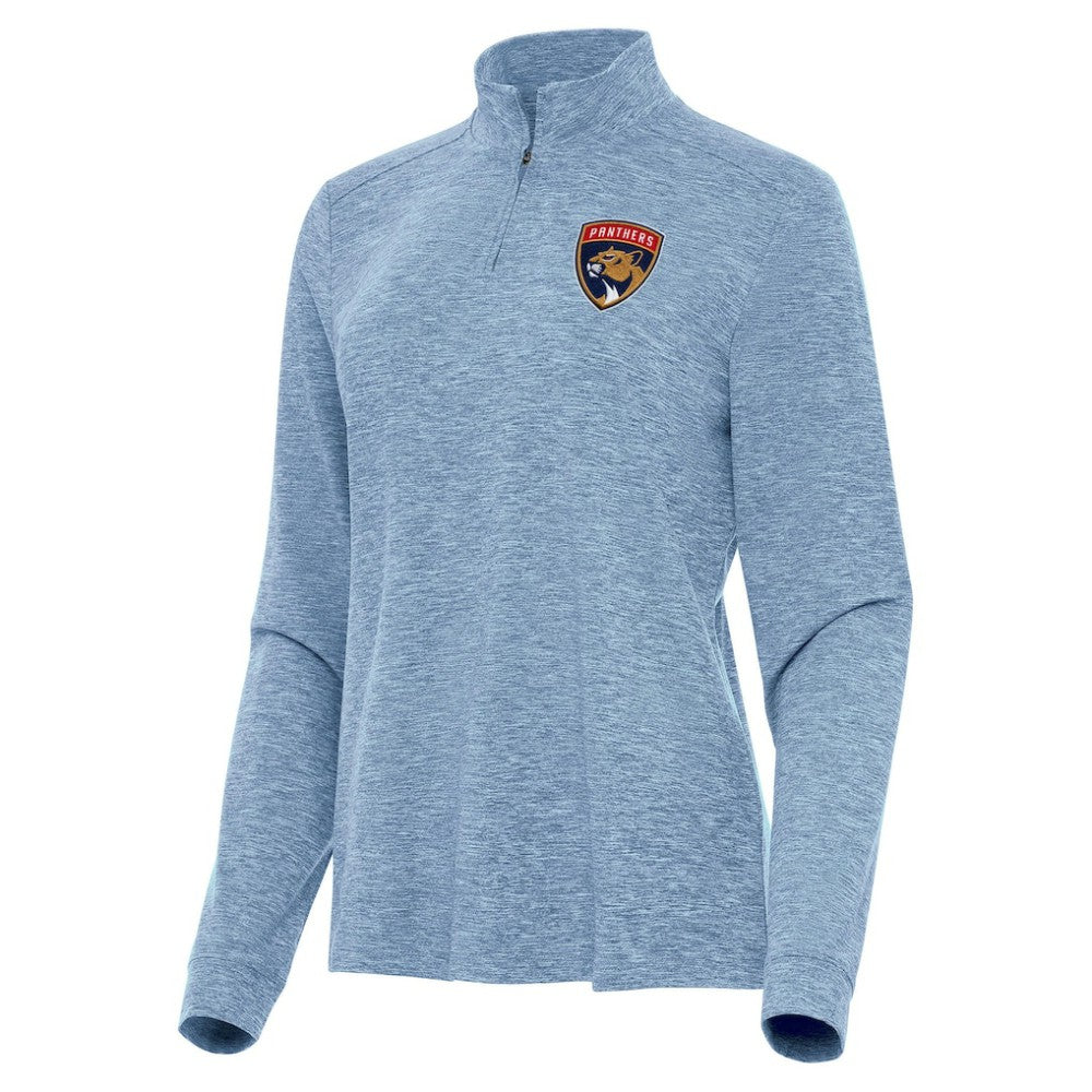 NHL Florida Panthers Antigua Women's Mentor Quarter-Zip Mock Long Sleeve Top - Heather Aqua