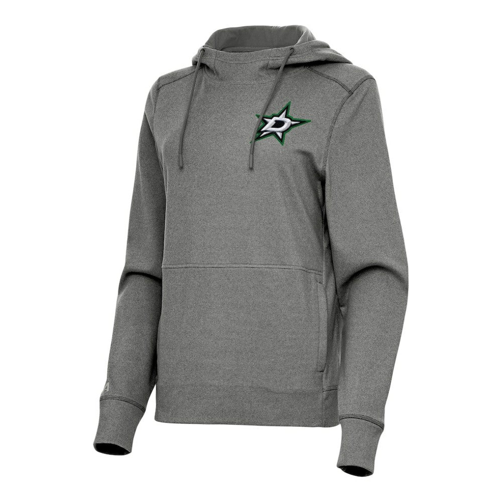 NHL Dallas Stars Antigua Women's Justice Pullover Hoodie - Heather Black
