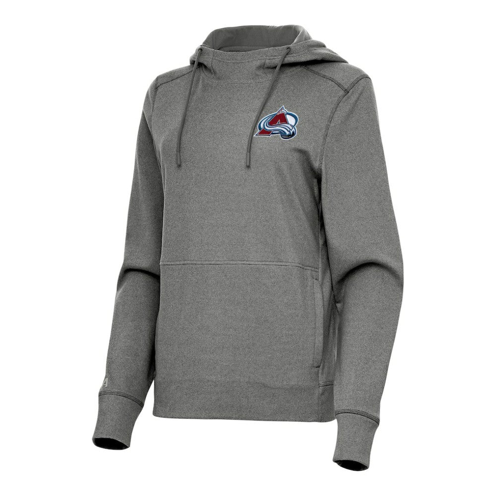 NHL Colorado Avalanche Antigua Women's Justice Pullover Hoodie - Heather Black