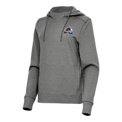 NHL Colorado Avalanche Antigua Women's Justice Pullover Hoodie - Heather Black