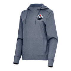 NHL Edmonton Oilers Antigua Women's Justice Pullover Hoodie - Heather Navy