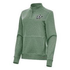 NHL Dallas Stars Antigua Women's Crush Quarter-Zip Fleece Sweatshirt - Hunter Green