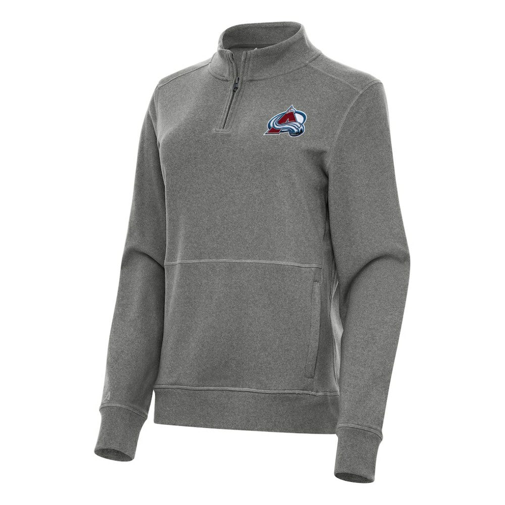NHL Colorado Avalanche Antigua Women's Crush Quarter-Zip Fleece Sweatshirt - Heather Black