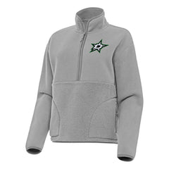 NHL Dallas Stars Antigua Women's Figure Half-Zip Pullover Sweatshirt - Gray