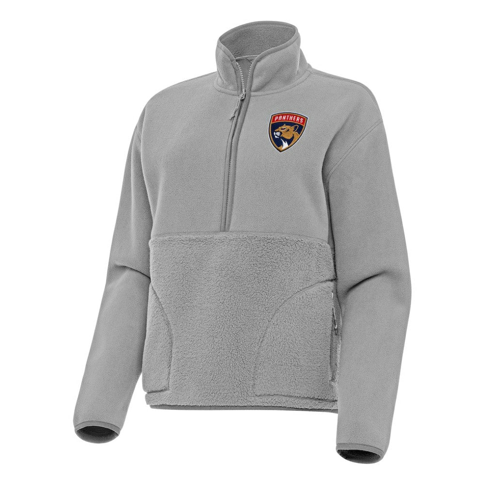 NHL Florida Panthers Antigua Women's Figure Half-Zip Pullover Sweatshirt - Gray