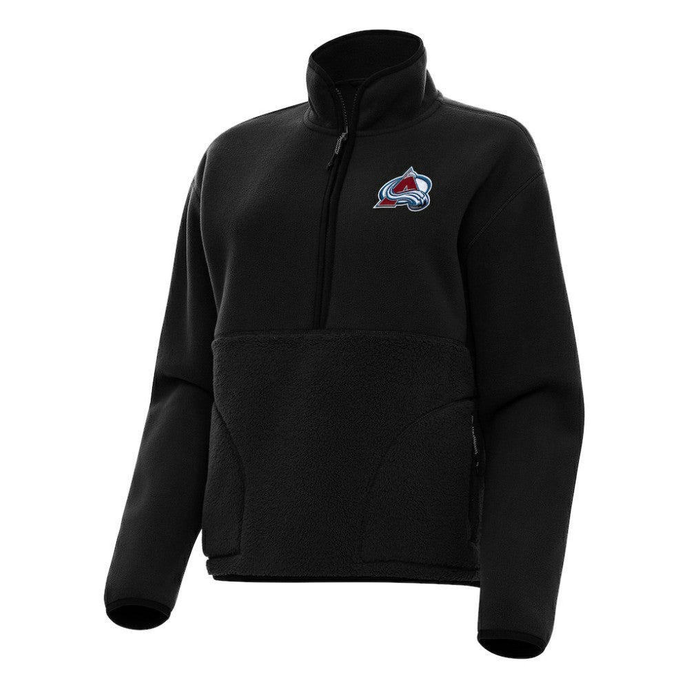 NHL Colorado Avalanche Antigua Women's Figure Half-Zip Pullover Sweatshirt - Black