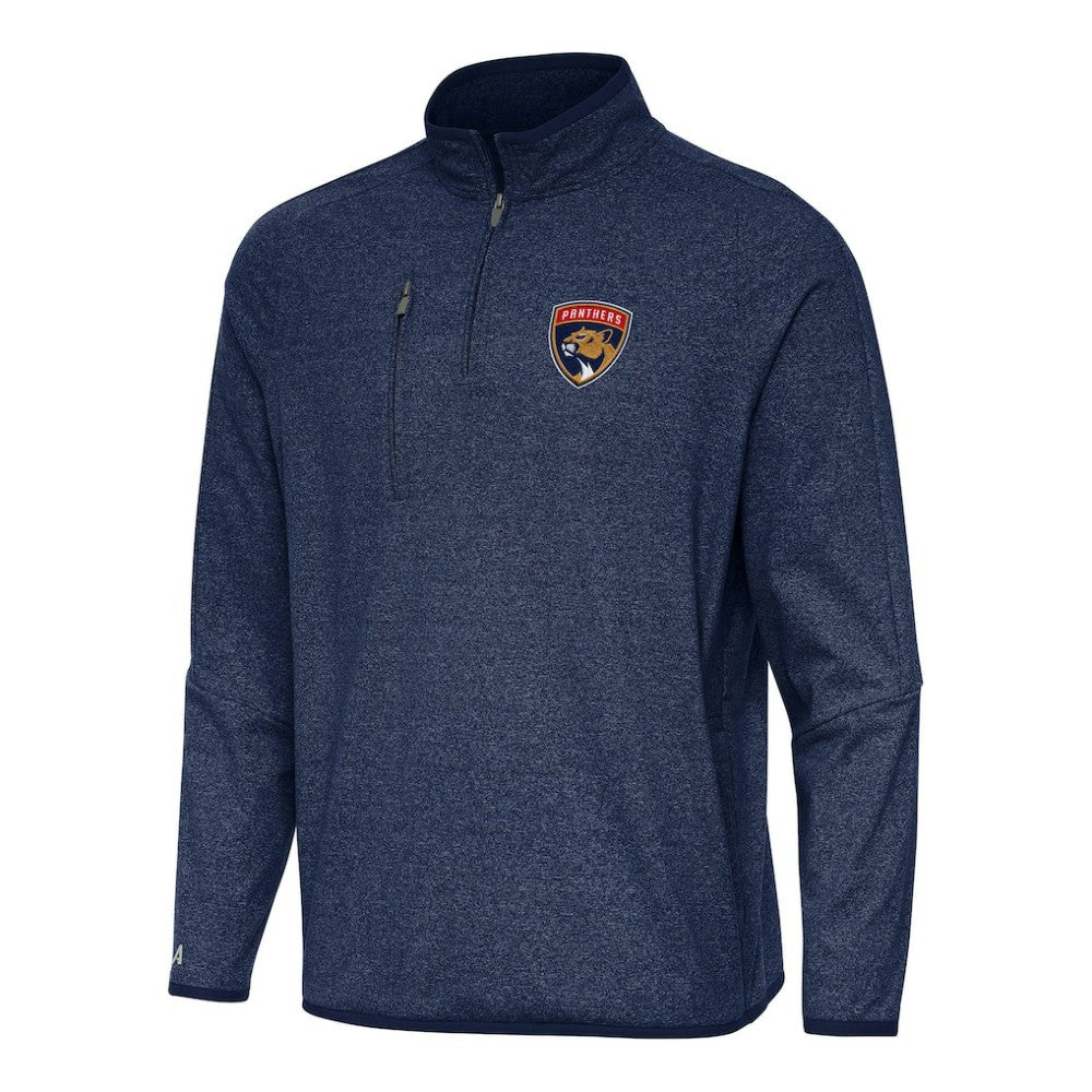 NHL Florida Panthers Antigua Certain Quarter-Zip Tri-Blend Sweatshirt - Heather Navy