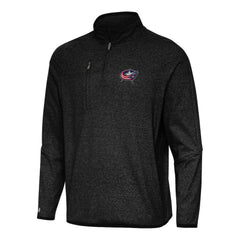 NHL Columbus Blue Jackets Antigua Certain Quarter-Zip Tri-Blend Sweatshirt - Heather Black