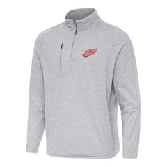 NHL Detroit Red Wings Antigua Certain Quarter-Zip Tri-Blend Sweatshirt - Heather Gray