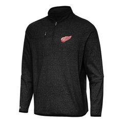 NHL Detroit Red Wings Antigua Certain Quarter-Zip Tri-Blend Sweatshirt - Heather Black