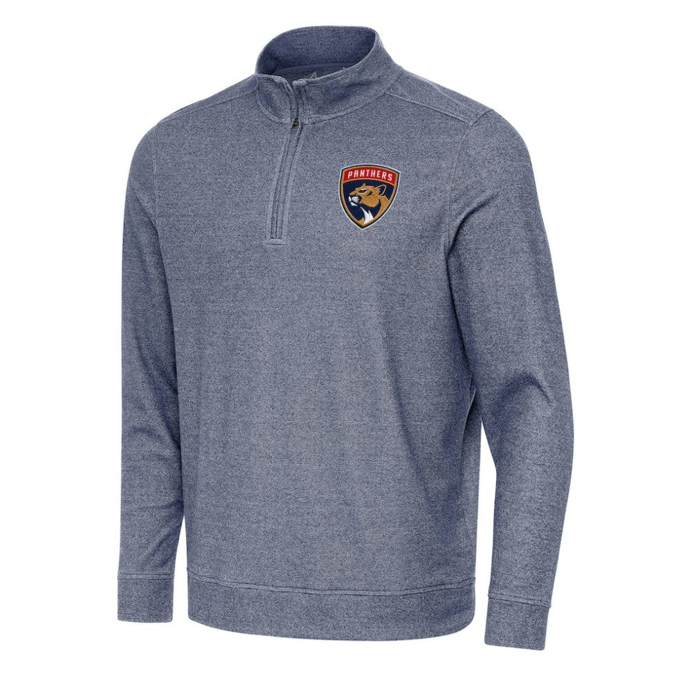 NHL Florida Panthers Antigua Subtle Quarter-Zip Sweatshirt - Heather Navy