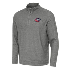 NHL Columbus Blue Jackets Antigua Subtle Quarter-Zip Sweatshirt - Heather Black