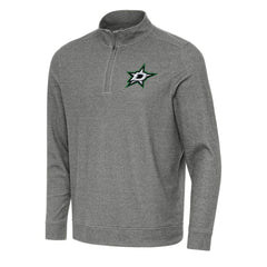 NHL Dallas Stars Antigua Subtle Quarter-Zip Sweatshirt - Heather Black