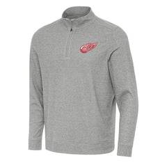 NHL Detroit Red Wings Antigua Subtle Quarter-Zip Sweatshirt - Heather Gray
