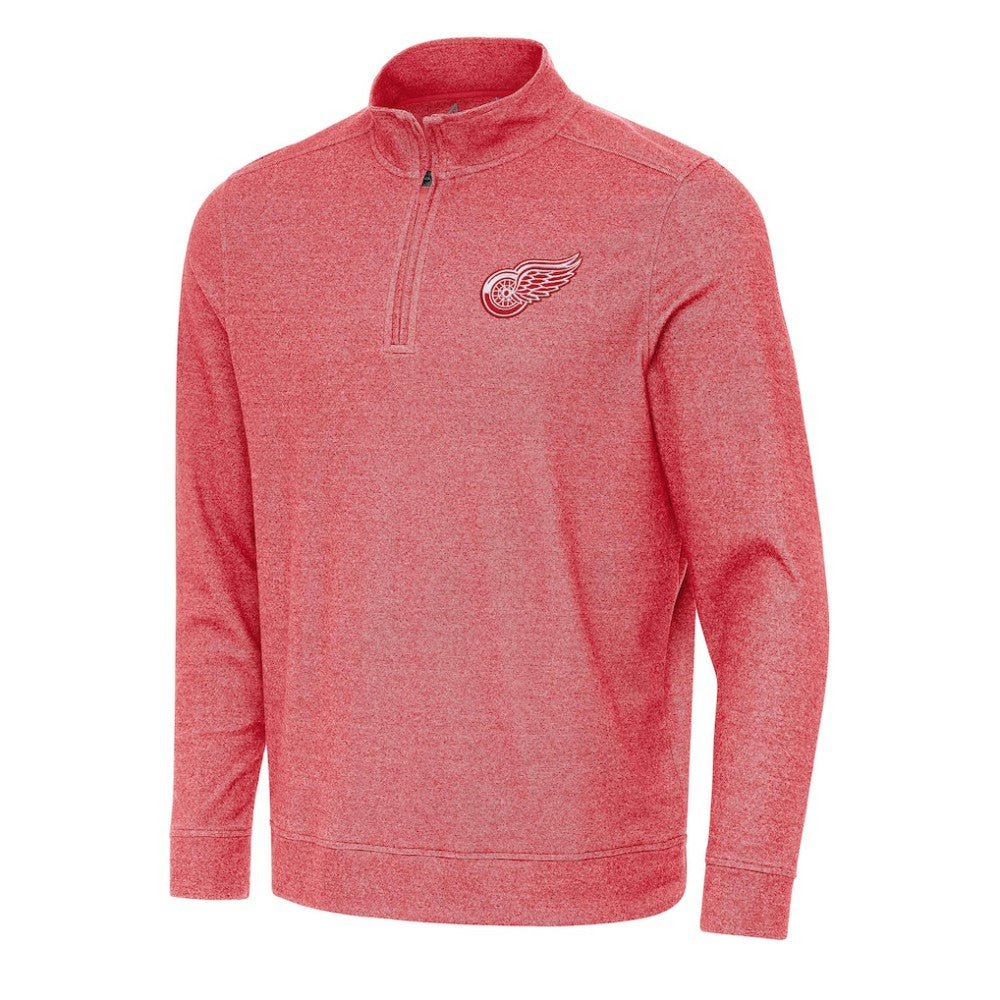 NHL Detroit Red Wings Antigua Subtle Quarter-Zip Sweatshirt - Heather Red