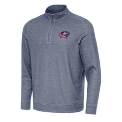 NHL Columbus Blue Jackets Antigua Subtle Quarter-Zip Sweatshirt - Heather Navy