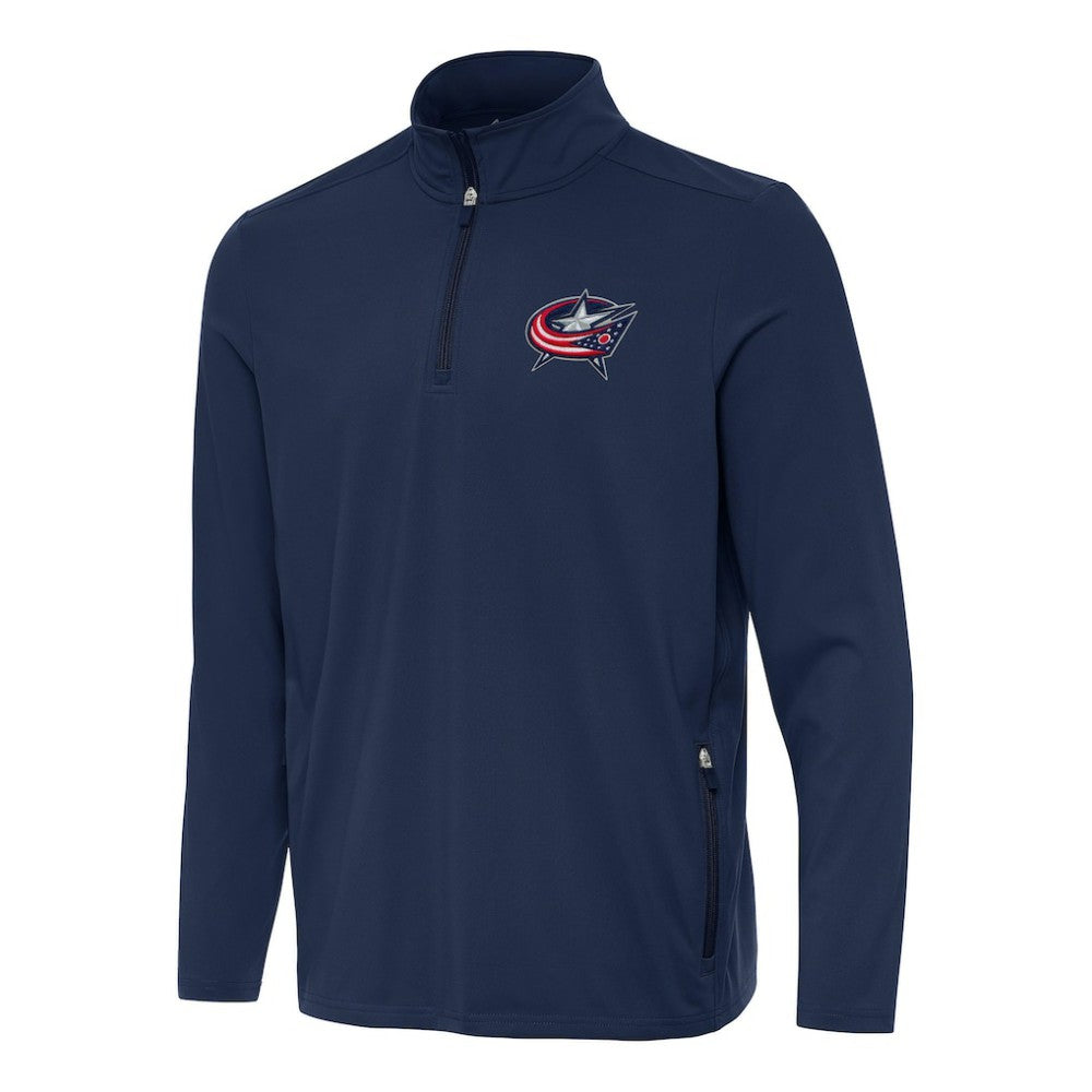 NHL Columbus Blue Jackets Antigua Perilous Quarter-Zip Sweatshirt - Navy