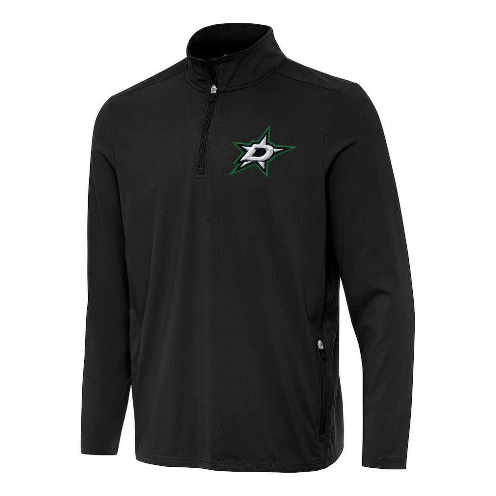 NHL Dallas Stars Antigua Perilous Quarter-Zip Sweatshirt - Black