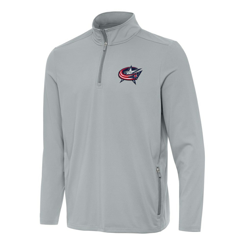 NHL Columbus Blue Jackets Antigua Perilous Quarter-Zip Sweatshirt - Gray