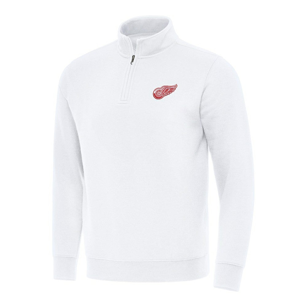 NHL Detroit Red Wings Antigua Victory Quarter-Zip Mock Sweatshirt - White