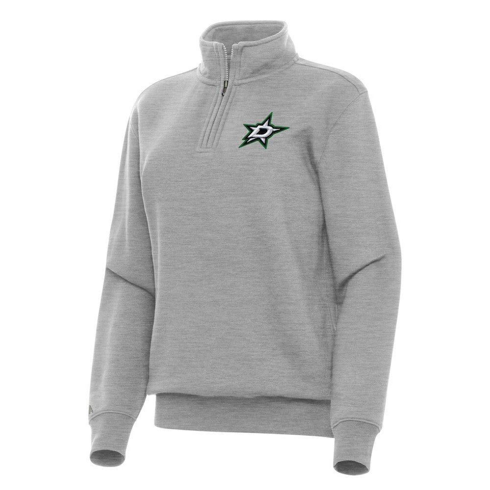NHL Dallas Stars Antigua Women's Victory Quarter-Zip Sweatshirt - Heather Gray