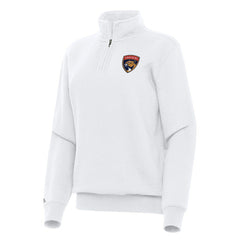 NHL Florida Panthers Antigua Women's Victory Quarter-Zip Sweatshirt - White