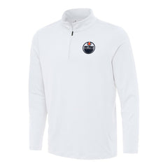 NHL Edmonton Oilers Antigua Reprocess Quarter-Zip Top - White