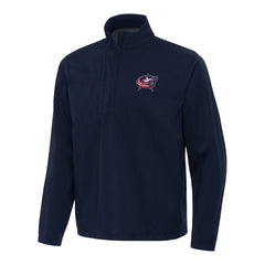 NHL Columbus Blue Jackets Antigua Brisk Quarter-Zip Windbreaker - Navy