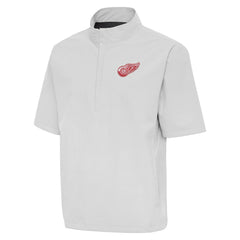 NHL Detroit Red Wings Antigua Brisk Quarter-Zip Windbreaker - Heather Gray