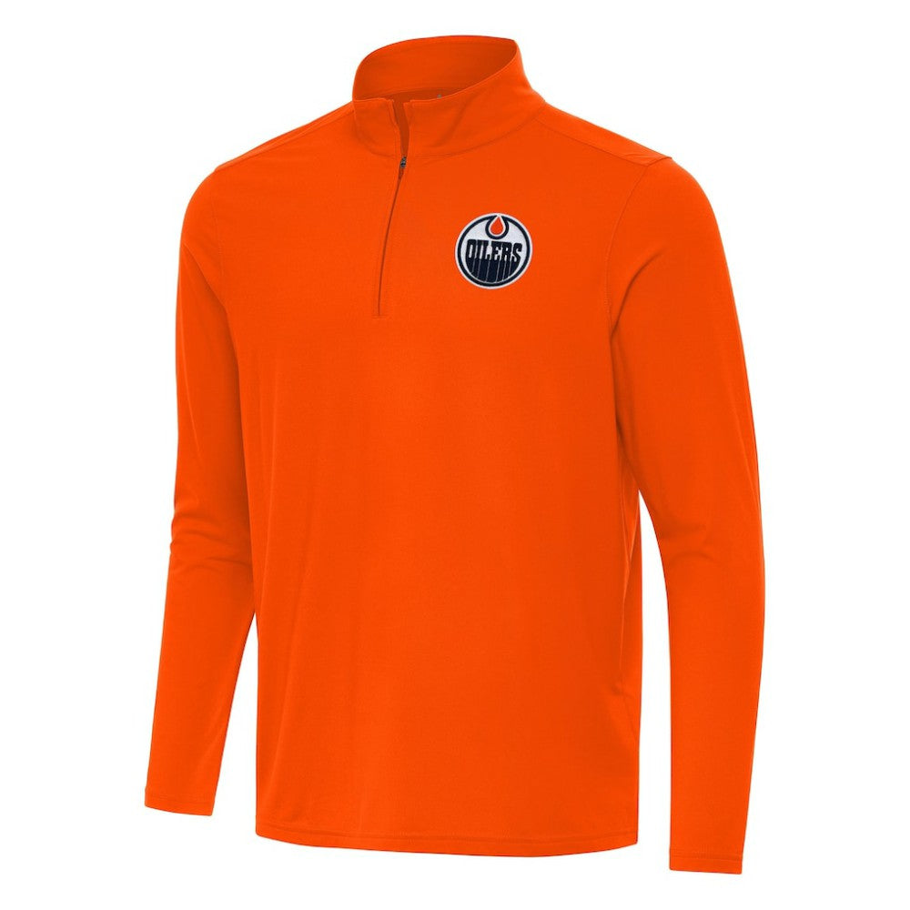NHL Edmonton Oilers Antigua Intent Quarter-Zip Top - Orange
