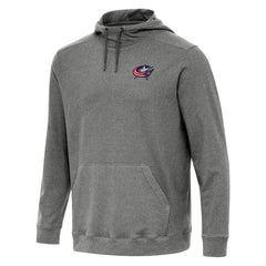 NHL Columbus Blue Jackets Antigua Cloud Pullover Hoodie - Heather Black