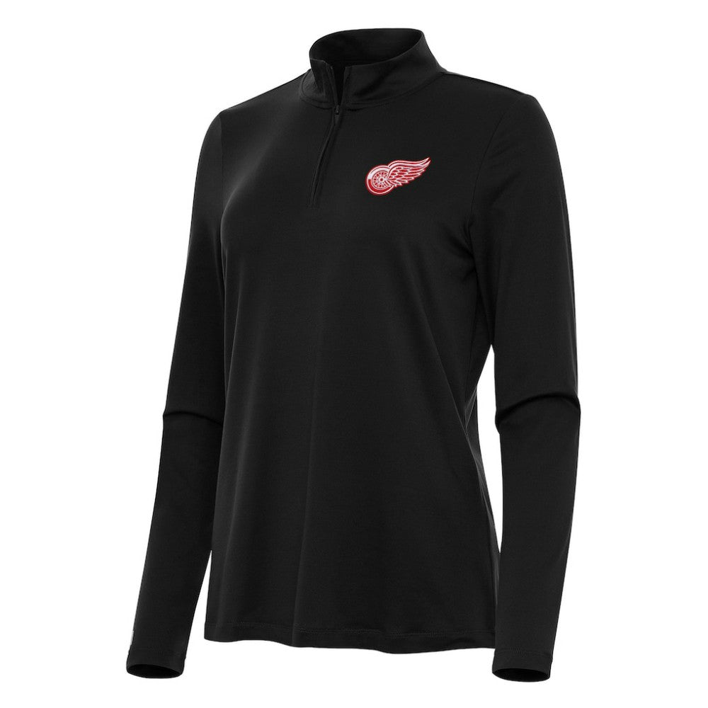 NHL Detroit Red Wings Antigua Women's Reprocess Quarter-Zip Top - Black