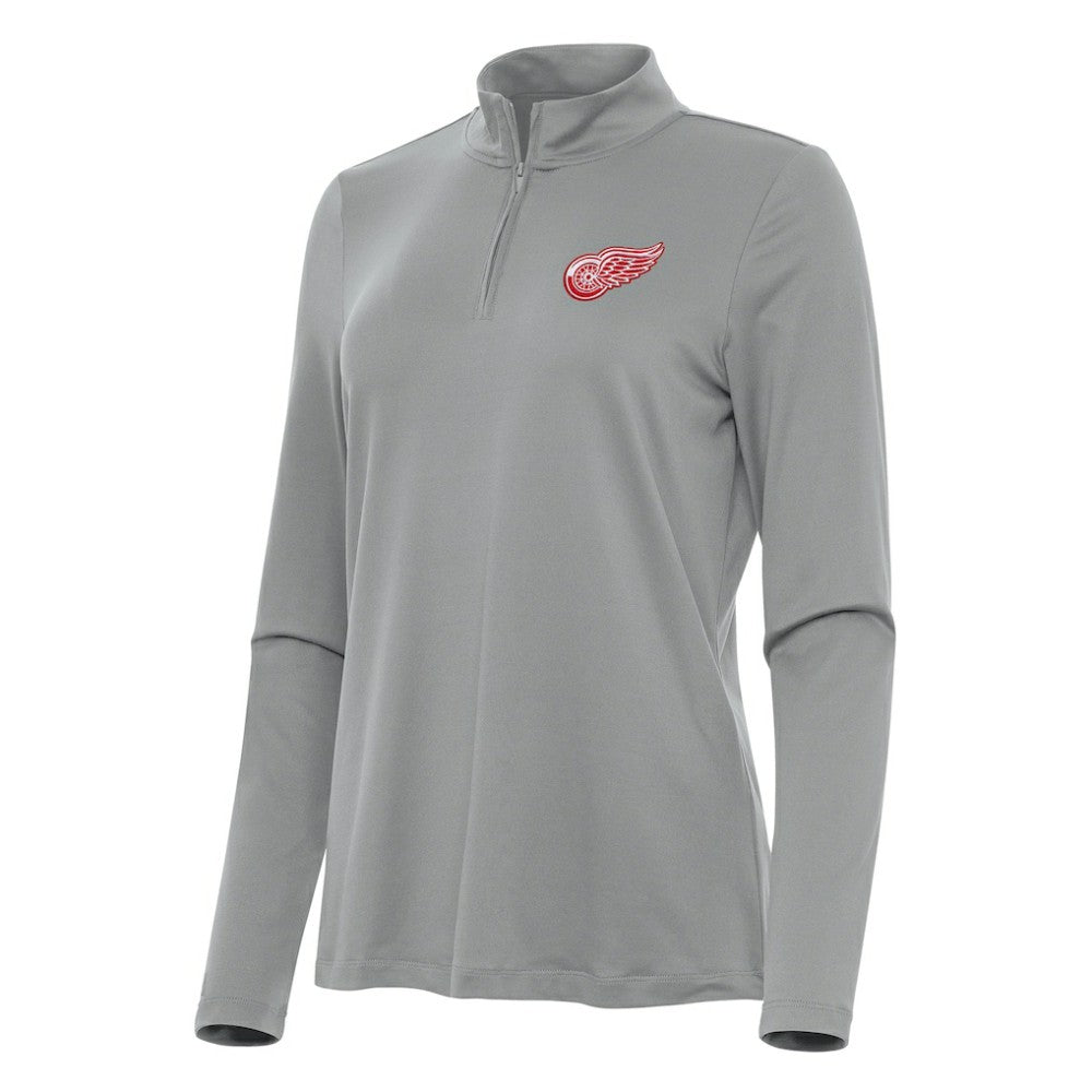 NHL Detroit Red Wings Antigua Women's Reprocess Quarter-Zip Top - Gray