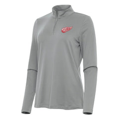 NHL Detroit Red Wings Antigua Women's Reprocess Quarter-Zip Top - Gray