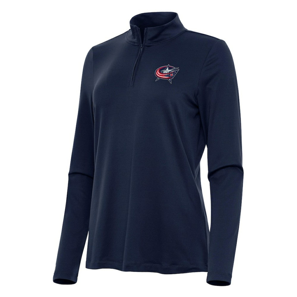 NHL Columbus Blue Jackets Antigua Women's Reprocess Quarter-Zip Top - Navy