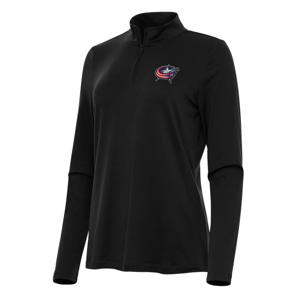 NHL Columbus Blue Jackets Antigua Women's Reprocess Quarter-Zip Top - Black