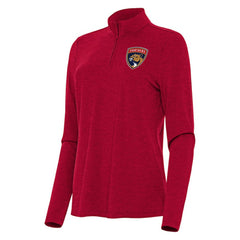 NHL Florida Panthers Antigua Women's Bright Quarter-Zip Top - Heather Red
